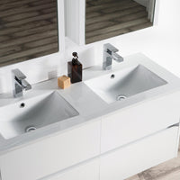 Valencia 48 Inch Double Vanity (Vanity Only) Glossy White
