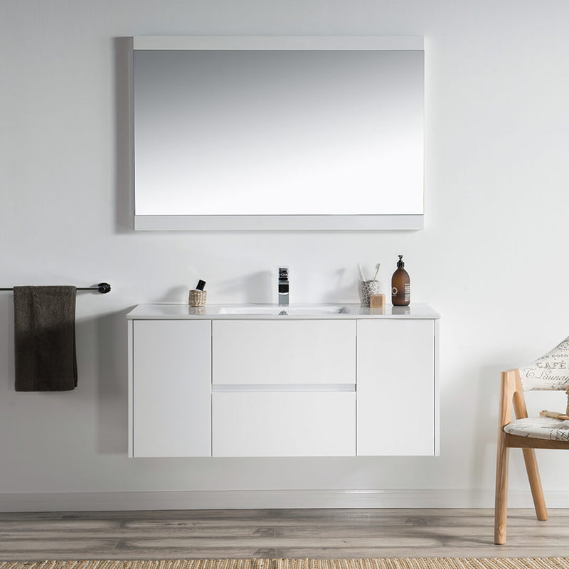Valencia 48 Inch Single Vanity (Vanity Only) Glossy White