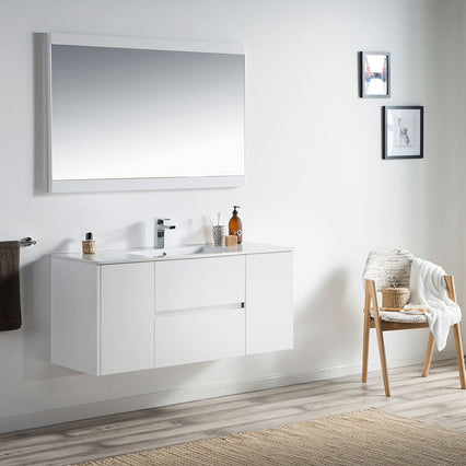 Valencia 48 Inch Single Vanity (Vanity Only) Glossy White