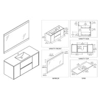 Valencia 48 Inch Single Vanity (Vanity Only) Silver Grey