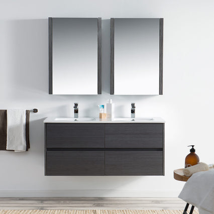 Valencia 48 Inch Double Vanity (Vanity Only) Silver Grey