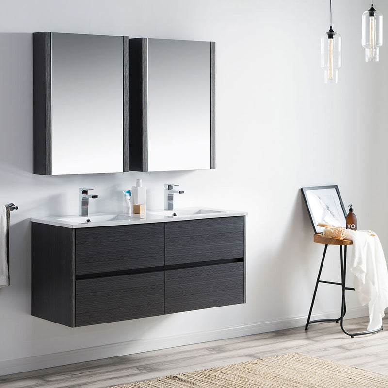 Valencia 48 Inch Double Vanity (Vanity Only) Silver Grey