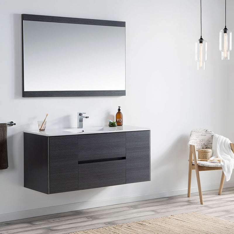 Valencia 48 Inch Single Vanity (Vanity Only) Silver Grey