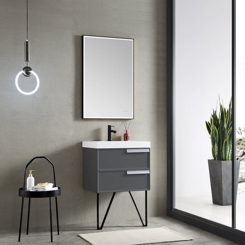 Sofia 24 Inch Vanity (Vanity Only) Matte Grey