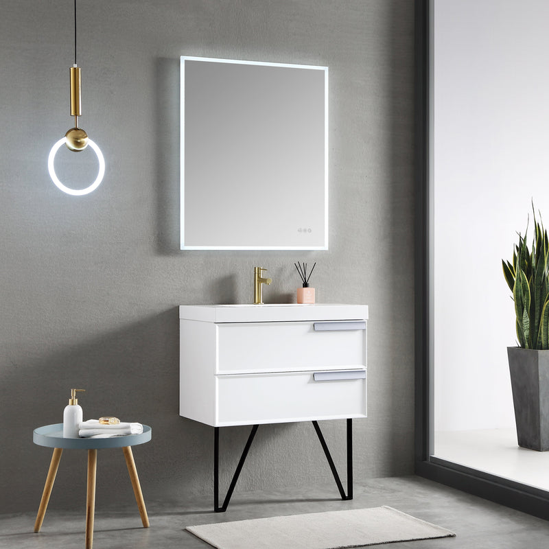 Sofia 30 Inch Vanity (Vanity Only) Matte White