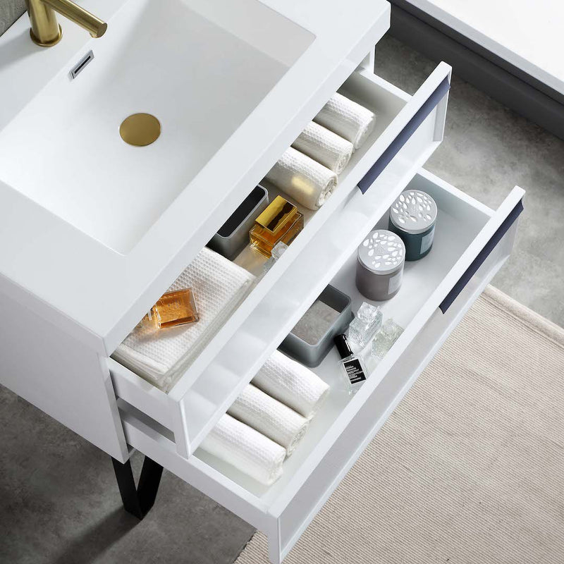 Sofia 36 Inch Vanity (Vanity Only) Matte White