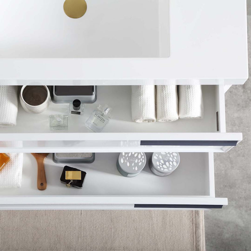 Sofia 36 Inch Vanity (Vanity Only) Matte White
