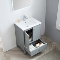 Lyon 24 Inch Vanity (Vanity Only) Matte Grey