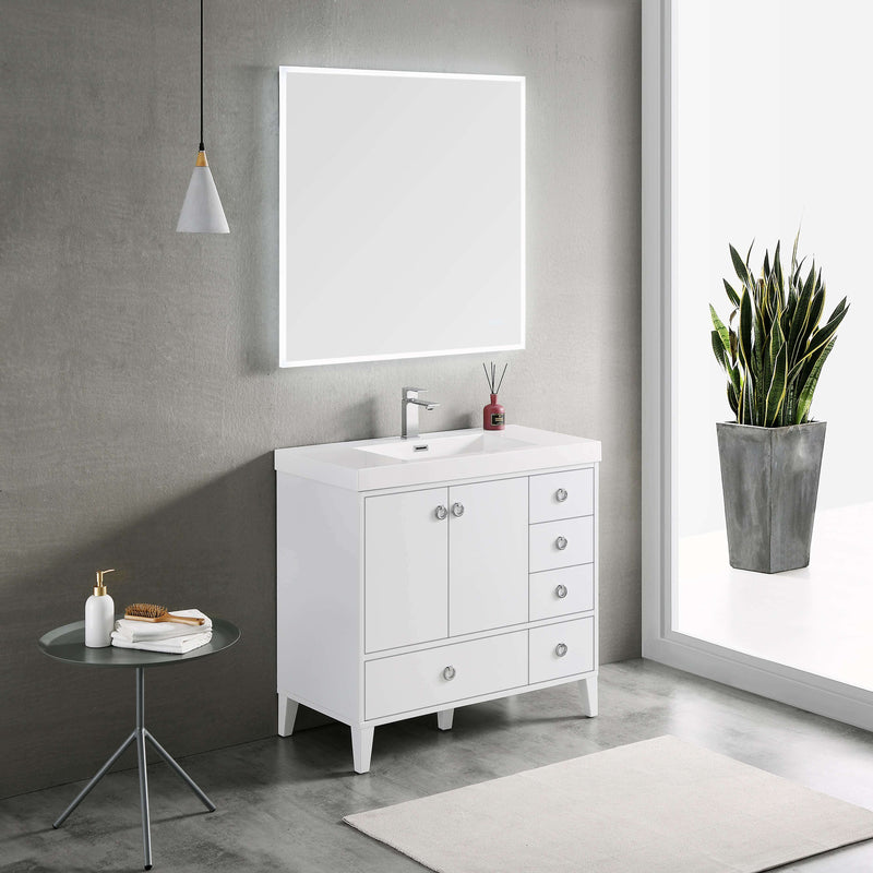 Lyon 36 Inch Vanity (Vanity Only) Matte White