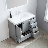 Lyon 36 Inch Vanity (Vanity Only) Matte Grey