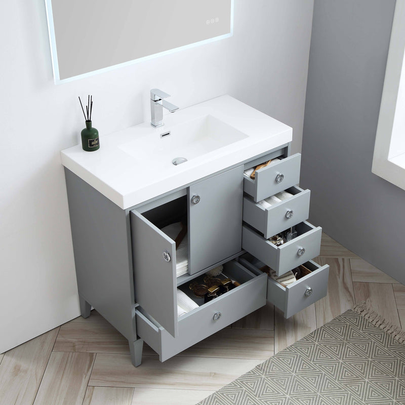 Lyon 36 Inch Vanity (Vanity Only) Matte Grey