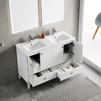 Lyon 48 Inch Vanity – Double Sinks (Vanity Only) Matte White
