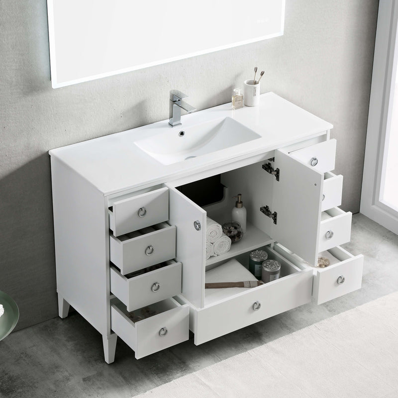 Lyon 48 Inch Vanity – Single Sink (Vanity Only) Matte White