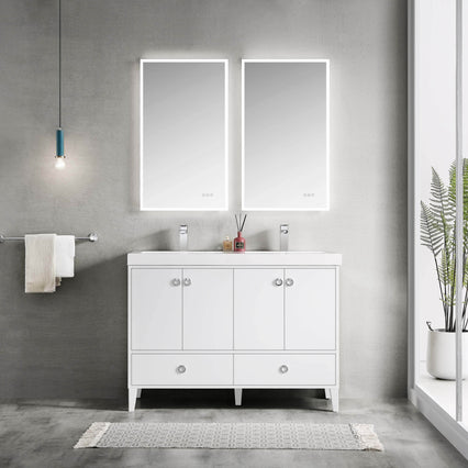 Lyon 48 Inch Vanity – Double Sinks (Vanity Only) Matte White