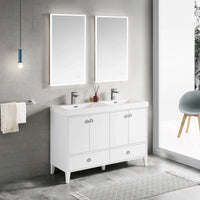 Lyon 48 Inch Vanity – Double Sinks (Vanity Only) Matte White