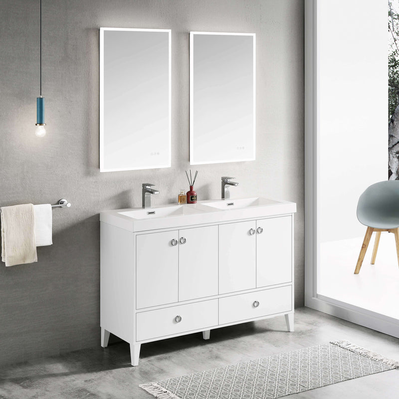 Lyon 48 Inch Vanity – Double Sinks (Vanity Only) Matte White