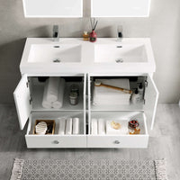 Lyon 48 Inch Vanity – Double Sinks (Vanity Only) Matte White