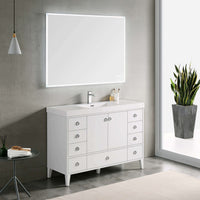Lyon 48 Inch Vanity – Single Sink (Vanity Only) Matte White