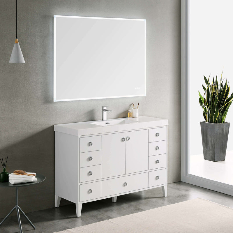 Lyon 48 Inch Vanity – Single Sink (Vanity Only) Matte White