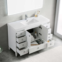 Lyon 48 Inch Vanity – Single Sink (Vanity Only) Matte White