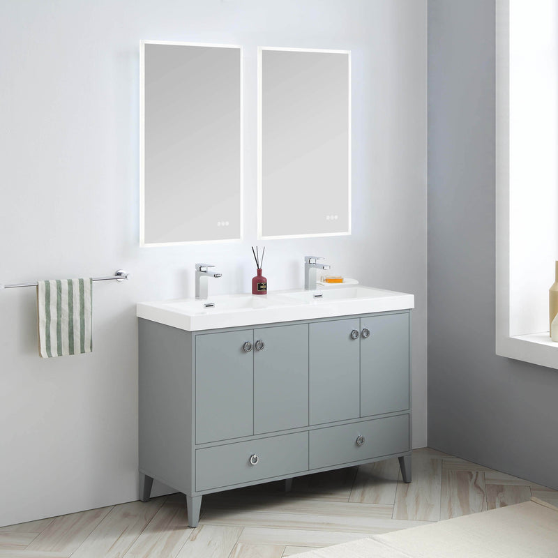 Lyon 48 Inch Vanity – Double Sinks (Vanity Only) Matte Grey