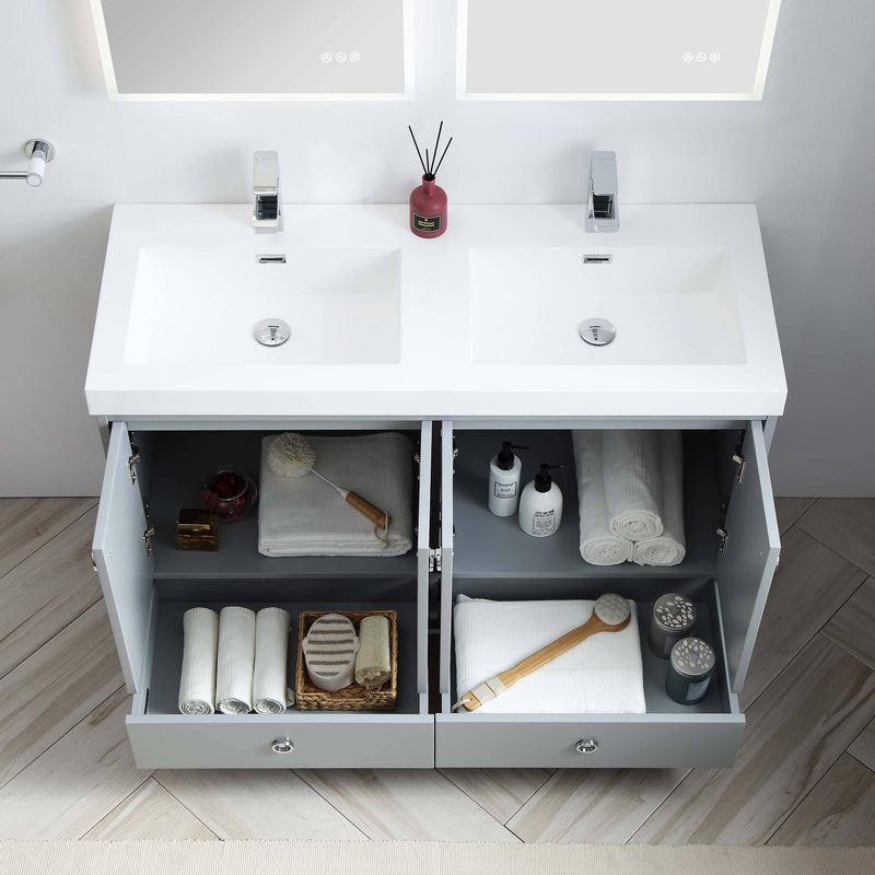 Lyon 48 Inch Vanity – Double Sinks (Vanity Only) Matte Grey
