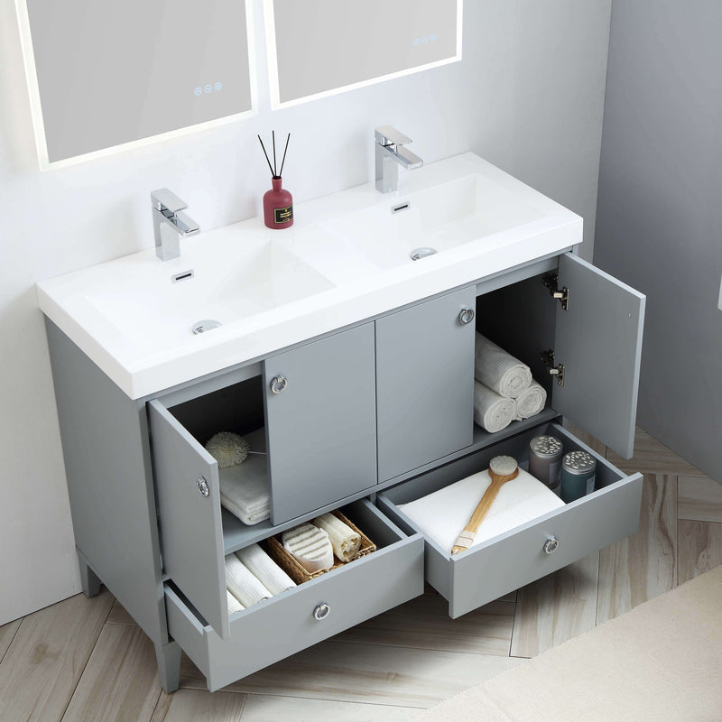 Lyon 48 Inch Vanity – Double Sinks (Vanity Only) Matte Grey