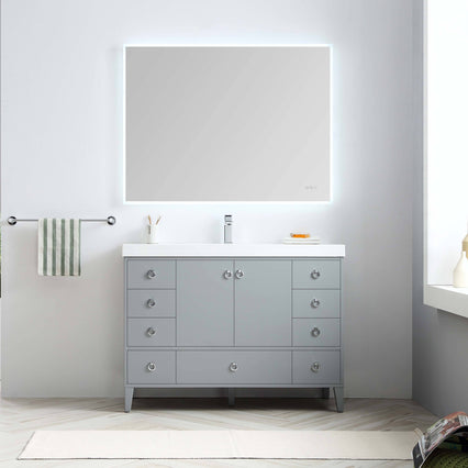 Lyon 48 Inch Vanity – Single Sink (Vanity Only) Matte Grey