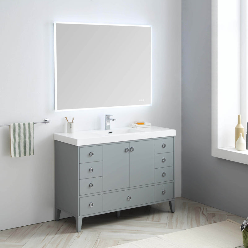 Lyon 48 Inch Vanity – Single Sink (Vanity Only) Matte Grey