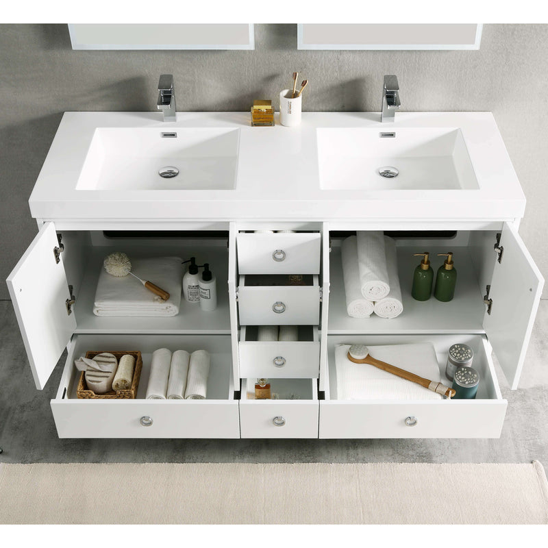 Lyon 60 Inch Vanity (Vanity Only) Matte White