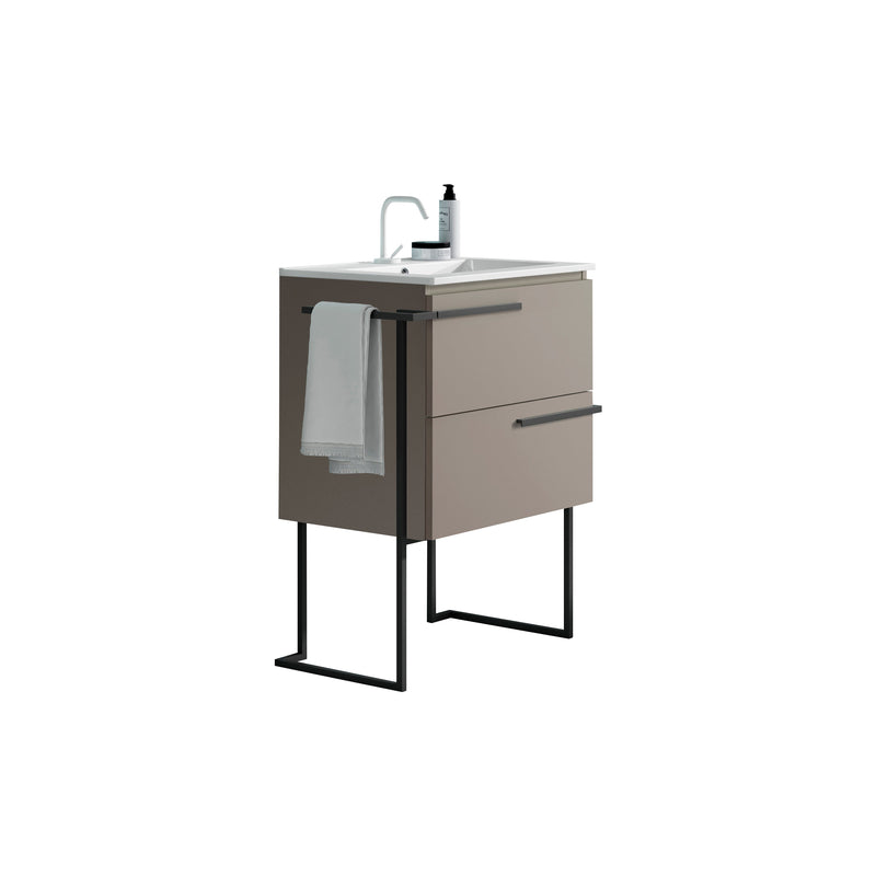 Scala 24" Vanity - Quarzo with Legs and Towel Bar