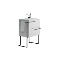 Scala 24" Vanity - White with Legs and Towel Bar