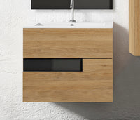 Vision Vanity 24" Canela and black glass handle