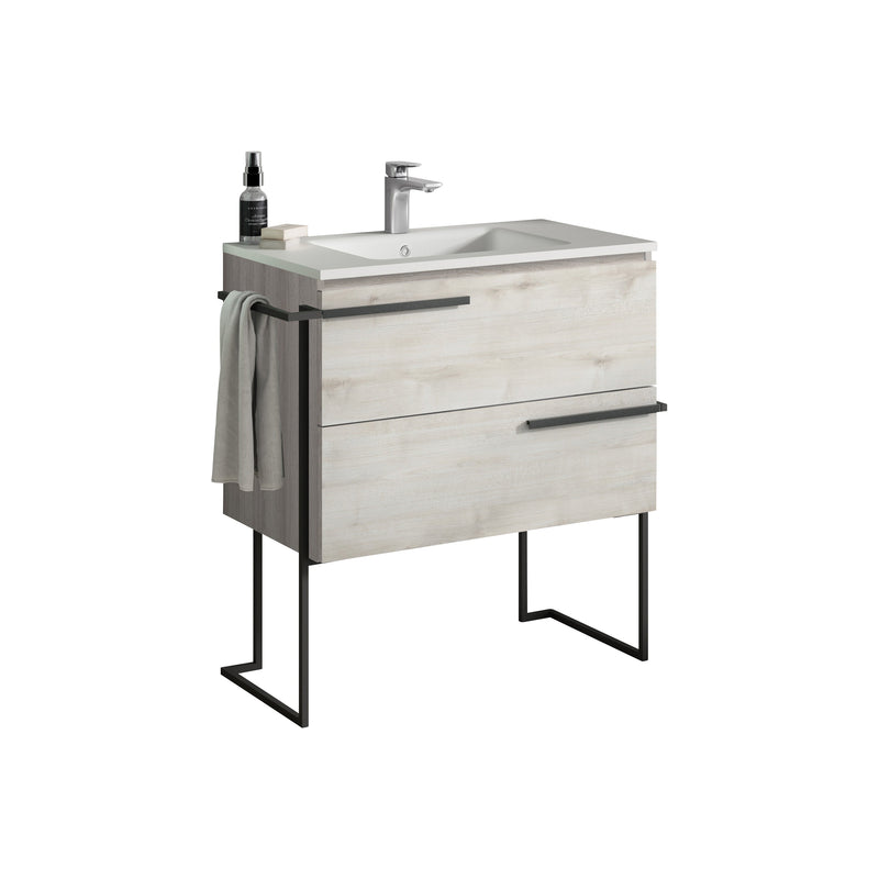 Scala 32" Vanity - Abedul  with Legs and Towel Bar