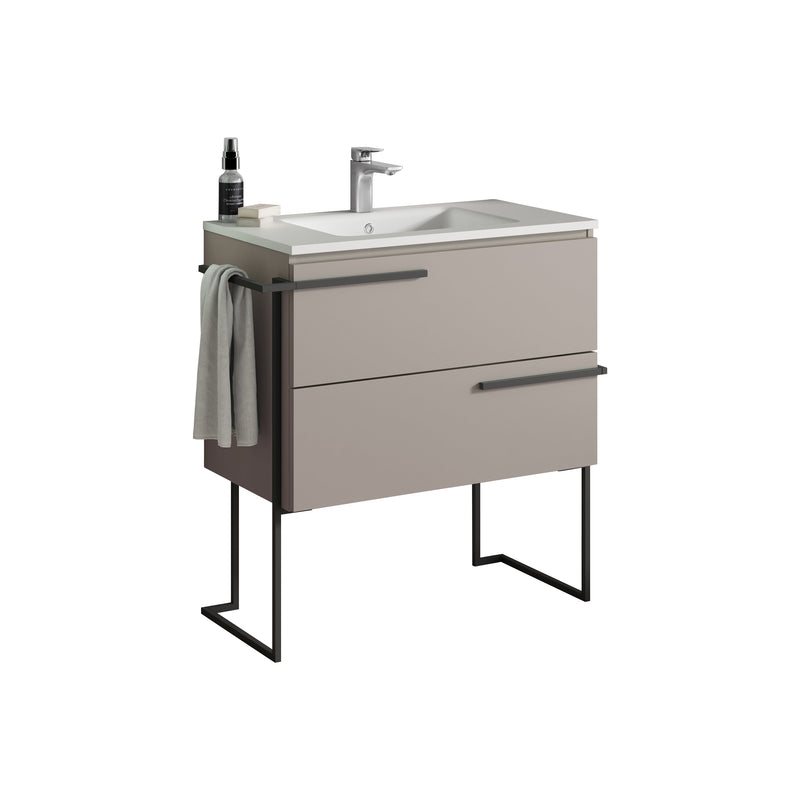 Scala 32" Vanity - Quarzo with Legs and Towel Bar