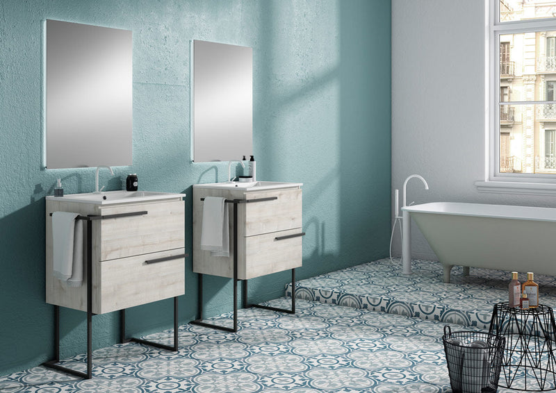 Scala 24" Vanity - Abedul with Legs and Towel Bar
