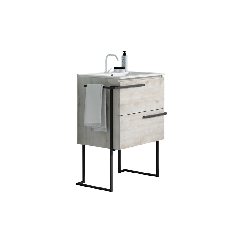 Scala 24" Vanity - Abedul with Legs and Towel Bar