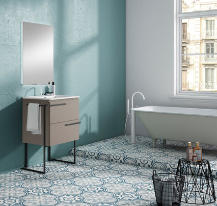 Scala 24" Vanity - Quarzo with Legs and Towel Bar