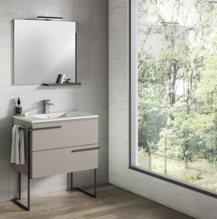 Scala 32" Vanity - Quarzo with Legs and Towel Bar
