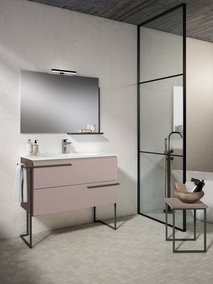 Scala 40" Vanity - Quarzo  with Legs and Towel Bar