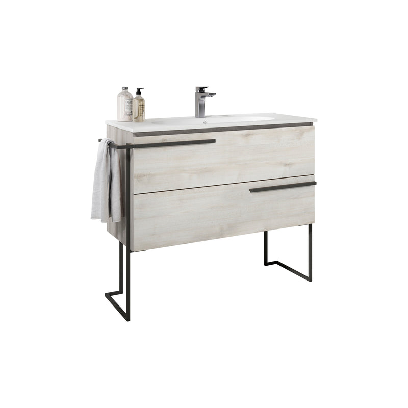 Scala 40" Vanity - Abedul with Legs and Towel Bar