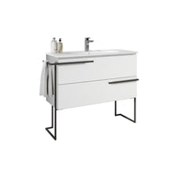 Scala 40" Vanity - White with Legs and Towel Bar