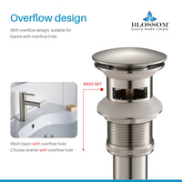 1-1/4” Brass Pop-up with Overflow Brush Nickle