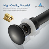 1-1/4” Brass Pop-up with Overflow Matte Black