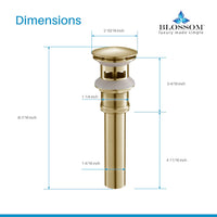 1-1/4” Brass Pop-up with Overflow Gold