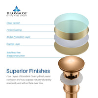 1-1/4” Brass Pop-up with Overflow Gold