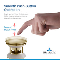 1-1/4” Brass Pop-up with Overflow Gold