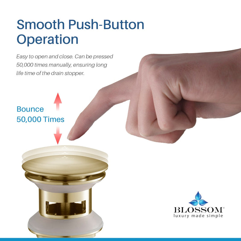 1-1/4” Brass Pop-up with Overflow Gold