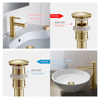 1-1/4” Brass Pop-up with Overflow Gold