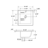 Ceramic Basin 16″ X 16″ Top-Mount Square